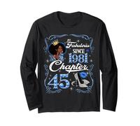 45th Birthday Black Queen Chapter 45 Fabulous Since 1981 Maglia a Manica