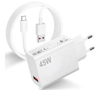 45W Caricatore con Cavo USB C 1M per Redmi Note 17 15 Pro 5G 14 13 | Caricabatterie rapido Adattatore per Turbo-Charge Cavo USB Type-C per Redmi 15C 14C 13C Note 14 13 12 11 Pro per POCO X7 M6