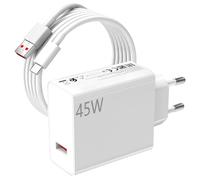 45W Caricatore e 2 Metri Cavo USB C per Redmi Note 14 Pro 15 Pro 5G 6A Ricarica Turbo Spina Rapida Ricarica Adattatore di Caricabatterie e Cavo Tipo C per mi Poco X7 M7Pro M6 Pad 7 6 5 Redmi K80