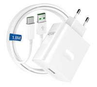 45W SUPER VOOC Caricatore Rapido con 6A Cavo USB C 1.8M per OPPO Reno13FS 13/12F/11F/10 A80 A18 A40 Find X5 X3/2Neo/Pro,Caricatore Rapido Charge VOOC con Cavo USB Type-C per OnePlus 10 Nord CE 3 2Lite