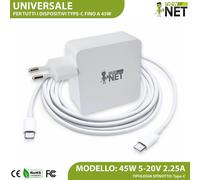 45W Trasformatore USB-C per Notebook Acer Chromebook R13 TYPE-C