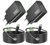 45W USB C Caricabatterie Rapido, 2-Porto Caricatore per Samsung Galaxy S25 S24 S23 S22 S21 Ultra A73 A56 A53, Cellulare Veloce Carica Batteria (PD-30W, QC-15W) Fast Charger + 2M Tipo-C Cavo Originale