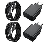 45W USB C Caricatore Caricabatterie per Samsung, 2 Pack Caricabatterie con Cavo di Ricarica Rapida da 2M per Samsung Galaxy S25 S24 S23 S22 S21 S20 Note20/A73/A53, Tipo C Spina Ricarica Adattatore