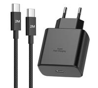 45W USB C Caricatore Caricabatterie per Samsung Galaxy S25/S24/S23/ S22 /S21 /S21 Ultra/A16/A15/A14/A54/A53/A34, USB C Caricabatterie Presa Carica Tipo C Spina Ricarica Adattatore con 2M Cavo usbc