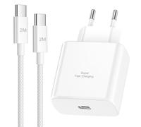 45W USB C Caricatore Caricabatterie per Samsung Galaxy S26/ S25/S24/S23/S22/S21/S21 Ultra/A16/A15/A14/A54/A53/A34, USB C Caricabatterie Presa Carica Tipo C Spina Ricarica Adattatore con 2M Cavo USBC