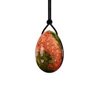 45X30mm Uovo Yoni Forato 16 Materiali Naturali Uova di Giada Palla da Massaggio for Esercizio di Kegel Femminile, Uova di Giada raccolta domiciliare (Color : Unakite Eggs)