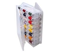 46 griglie, organizer per cucito, doppio filo, portatile, in plastica trasparente, per ricamo e cucito, filo interdentale, artigianato, piccoli giocattoli (trasparente)