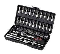 46 Pcs Cr-V Set Chiavi a Cricchetto,Set Chiavi a Bussola,Chiave a Cricchetto Con