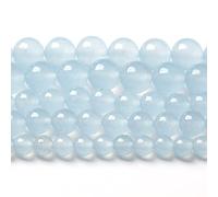 46 perline sfuse in pietra naturale calcedonio azzurro, 8 mm, per la creazione di gioielli fai da te per braccialetti e collane