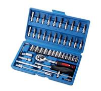 46 pezzi 1 4 e 3 8 pollici Drive Bit Torx Socket Wrench Combinazione Strumenti di fissaggio con cricchetto a rotazione rapida Meccanismo a sgancio rapido ad alta resistenza resistenza alla trazione in