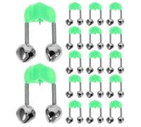 46 Pezzi Campanello per Canna da Pesca Doppia Campana, Clip-on | Allarme Mani Libere, per Pescatori Principianti e Impianti Canne, ABS Verde, Pesca Diurna e Riva