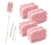 46 Pezzi per Swiffer 360°Piumini Ricambi Kit,Doppia faccia Ricariche per Spolverino,con 1 Maniglia Retrattile,Può essere utilizzato per una Serie di Attività di Pulizia Quotidiana in Casa e in Ufficio