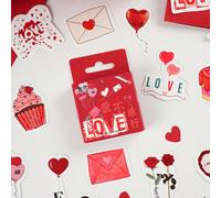46 pezzi/Scatola Adesivi "L'amore non è a senso unico" Materiale per diario minimalista romantico Decalcomanie per decorare quaderni, cornici per foto, custodie per telefoni, auricolari, cancelleria, 