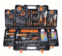 46 pezzi Set di attrezzi multifunzione per riparazione auto, set di chiavi a cricchetto con bussole, attacco da 1/4", prolunghe in acciaio al cromo vanadio, per manutenzione auto e uso domestico - str