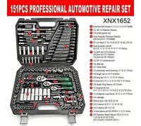 46 pezzi Set di chiavi a cricchetto, kit di attrezzi per uomo con chiavi esagonali e bussole, cassetta degli attrezzi, attrezzi da meccanico auto, 1/4" di trasmissione, metrico, con barre di prolunga,