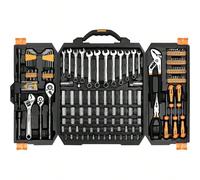 46 pezzi Set di utensili con cricchetto da 1/4", bussole metriche, punte per cacciavite, meccanismo a sgancio rapido - Kit di utensili manuali professionali per riparazioni automobilistiche e fai da t