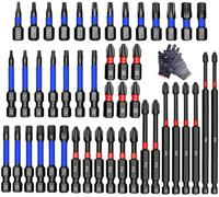 46-Piece Magnetic Impact Nut Driver Set, Magnetic Nut Driver Set for Impact Drill, Impact Tough Screwdriver Bit Set, Anti-Slip Magnetic's Screwdriver Bits with Socket Adapters (1 Set)
