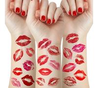 46 tatuaggi di San Valentino, labbra e baci, impronte rosse e rosa, tatuaggi per il viso e il corpo per ragazze