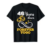 46 Years Down Forever to Go 46 ° anniversario di matrimonio coppia Maglietta