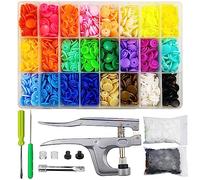460 Sets Bottoni Automatici a Pressione in Plastica con Pinze, TmppDeco T5 12mm 24 Colori Bottoni a Pressione per Cucito, Abbigliamento, Artigianato