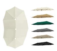460x270cm Telo Di Ricambio Per Grande Ombrellone Da Esterno, 12 Stecche Extra Large Tessuto Ricambio Parasole Doppio, Copertura Di Ricambio Ombrello In Poliestere(White)