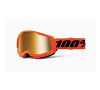 461343 MASCHERA 100% STRATA 2 NEON ORANGE - LENTE A SPECCHIO ORO