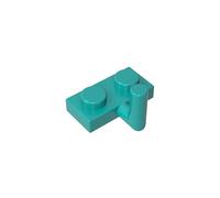 4623 Cerniera Piastra Speciale 1x2 con Braccio Alzato [Braccio Orizzontale 6mm] 50 Pezzi GDS-709 compatibile con Lego Mattoncini da Costruzione Colore Dark Turquoise