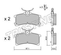 465.0 TRUSTING Kit pastiglie freno, Freno a disco per TOYOTA