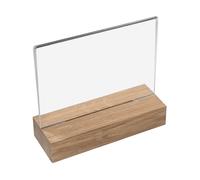 46941 Espositore Da Tavolo in Acrilico Con Base in Legno | DIN A6 Orizzontale |