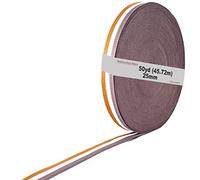 46m x 25mm Cinghia Colorato per Fettucce, Poliestere Tessuto Tessitura Nastro, Cinghie per Imballaggio DIY Craft Borse Cinghie Decorazione Regalo Artigianato, Marrone / Bianco / Grigio, TKB5074