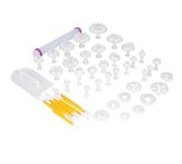 46Pcs Fondant Cake Cookie Cutter Mould Set Baking Decorating Kit | Food-Grade Baking Molds, Cookie Biscuit Cutters, Cake Decorating Tools
