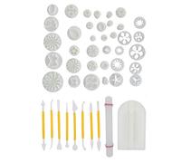 46pcs set di stampi in goffing argilloso, strumento di modellazione di modelli di modellazione di ceramiche in ceramica per sculture di argilla in plastica per la modellazione di