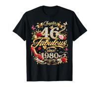 46th Birthday Queen Chapter 46 Fabulous Since 1980 Women Maglietta