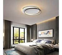 46W Circolare Plafoniera Dimmerabile LED Lampada Da Soffitto Alluminio,D'oro Design Illuminazione Decorazione Soggiorno Cameretta Studia Balcone Luminosità Variabile (3000K-6000K) Ø56CM,Black ø45cm