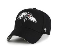 '47 NFL Baltimore Ravens MVP - Berretto da baseball unisex con velcro regolabile, taglia unica, logo della squadra, colore nero, Nero , Taglia unica