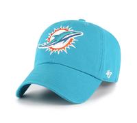 '47 NFL Miami Dolphins Clean Up - Berretto da baseball unisex con cinturino regolabile, taglia unica, logo della squadra, colore Nettuno Turkis, Neptune., Taglia unica