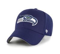 '47 NFL Seattle Seahawks MVP - Berretto da baseball unisex con chiusura in velcro regolabile, taglia unica, logo della squadra, colore blu navy chiaro, Navy chiaro, Taglia unica