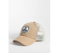 47 Brand - Cappellino trucker beige con logo in feltro dei NY Yankees-Neutro One Size
