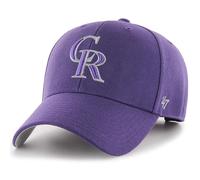 47 Brand MLB Baseballkappe mit alternativem Prim rlogo, MVP-Design, verstellbare Struktur, Einheitsgr e f r Erwachsene, Colorado Rockies, Lila