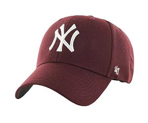 47 Brand MLB New York Yankees Kids cap B-RAC17CTP-KM, Boy cap with a Visor, Burgundy, One Size EU