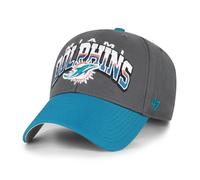 47 Brand NFL Cap Split Block MVP Miami Dolphins Charcoal Basecap Logo Ricamo
