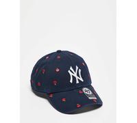 47 Brand - NY Yankees - Cappellino semplice color blu navy multicolore con motivo ripetuto One Size