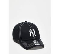 47 Brand - NY Yankees - Cappellino semplice nero con cuciture a contrasto One Size