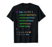 47 ° Compleanno 47 Anni Coder Humor Programmatore Uomini Maglietta con Stampa Grafica Economica