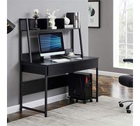 47 inch Small Desk Home Office Computer Desk with Hutch/Bookshelf Desk with Space Saving Design（Black） Study Desk with Storage