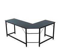 47 inch Small Desk Modern Design L-Shaped Desk Corner Computer Desk PC Laptop Computer Table Study Desk Home Office Wood Metal Black Study Desk with Storage