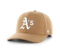 '47 MLB Oakland Athletics Cold Zone MVP DP - Berretto da baseball unisex regolabile, design di alta qualità, con logo bianco, cammello, marrone chiaro, Taglia unica