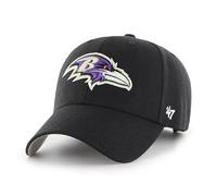 '47 NFL Baltimore Ravens MVP - Berretto da baseball unisex con velcro regolabile, taglia unica, logo della squadra, colore nero, Nero , Taglia unica