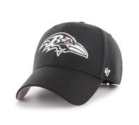 '47 NFL Baltimore Ravens MVP - Berretto da baseball unisex con velcro regolabile, taglia unica, logo della squadra, colore nero, Nero , Taglia unica