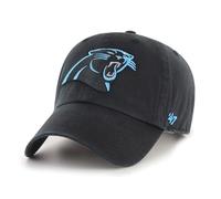 '47 NFL Carolina Panthers Clean Up - Berretto da baseball unisex con cinturino regolabile, taglia unica, logo della squadra, colore nero, Nero , Taglia unica